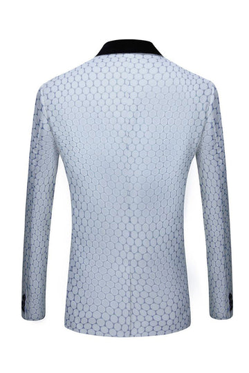 Biege Jacquard 2 Peças Fato Masculino